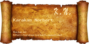 Karakas Norbert névjegykártya